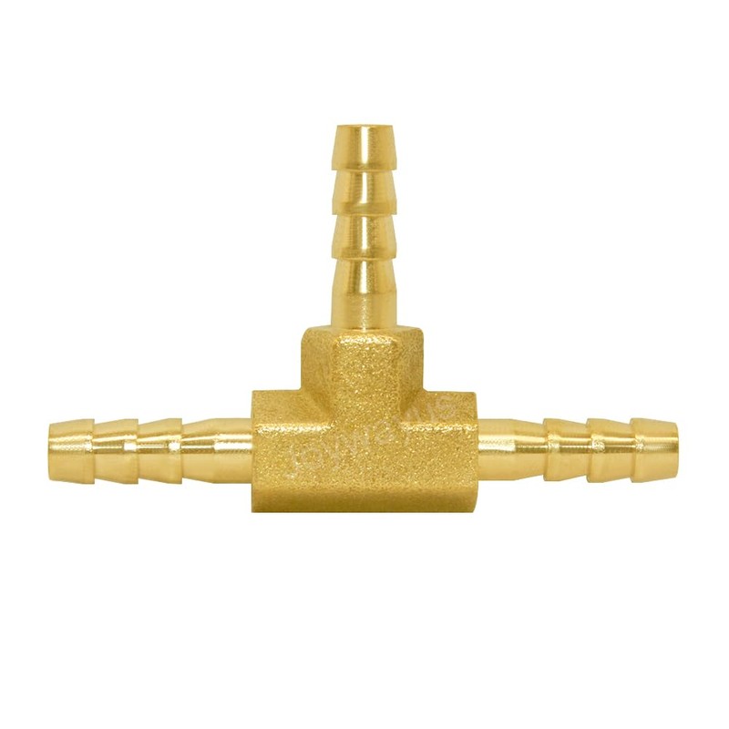 Joywayus Brass 1/8" Hose Barb, Tee 3 Way Union Pipe