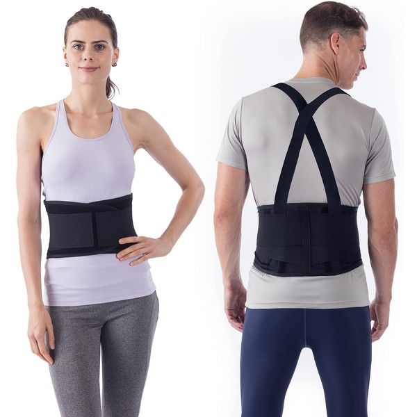 NYOrtho Back Brace Lumbar Support Belt - for Men and Women | Instantly Relieve Lower Back Pain | Maximum Posture and Spine Support, Adjustable, Breathable with Removable Suspenders | 5XL 54-58 in.