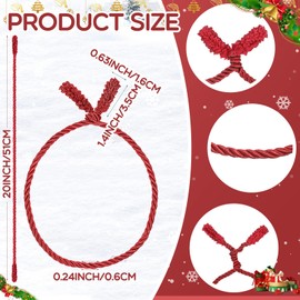 Zhengmy 20 Inches Christmas Garland Ties Christmas Decorative Twist Ties for Banister Reusable and Flexible Twist for Xmas Home Decorations Holiday Craft Wrapping(16 Pcs,Red)