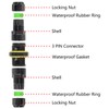 8PCS 3 Pole Wire Connector Waterproof IP68 Outdoor Electrical Junction