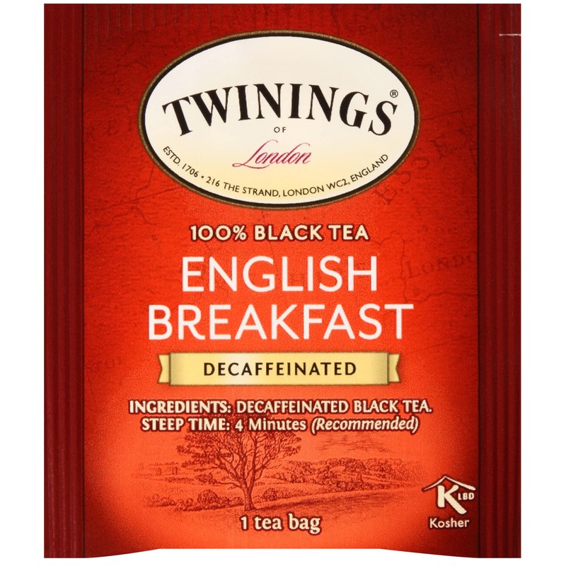 Twinings Decaffeinated English Breakfast Black Tea, 100 Individually Wrapped Tea