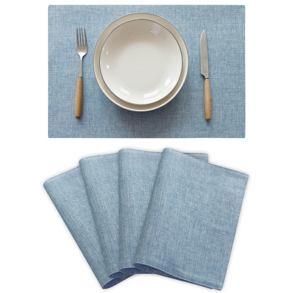 Demetex Reversible Placemat, Made of Fabric, Cotton, Linen, Stylish, Nordic