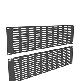 QiaoYoubang 2 Pack of 3U Vented Blank Panel - Metal Rack Mount Filler Panel for 19in Server Rack Cabinet or Enclosure, Black (3U)