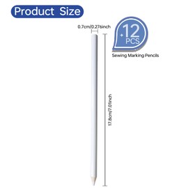 Dinggaogao 12 Pcs Sewing Pencil for Fabric, Washable Fabric Tailor Markers for Cross Stitch, Embroidery, Sewing, Quilting DIY (white)