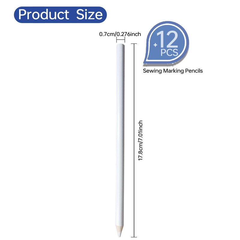 Dinggaogao 12 Pcs Sewing Pencil for Fabric, Washable Fabric Tailor