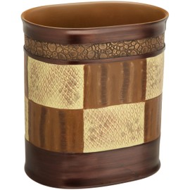 Popular Bath Waste Basket, Zambia Collection, Animal Print/Beige