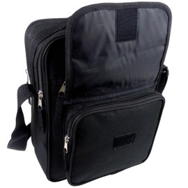 Black Large Mens Ladies Canvas Cross Body Messenger Bag by RED X Utility Travel Work