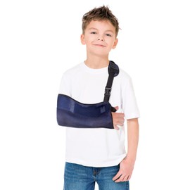 Breathable Arm Sling with Soft Padded Shoulder Strap - Blue - XX-Small
