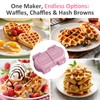 Sunvivipro Double Waffle Maker Featuring Dual Removable Nonstick Plates, One-Button