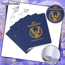 Kenburg 30Pcs Blank Passport Notebook Passport Books for Kids Blue Passport Notebook 4 x 5.5Inch Blank Passport Notebook Pretend Passports for Back to School Party School Theme Party Favors-Navy Blue