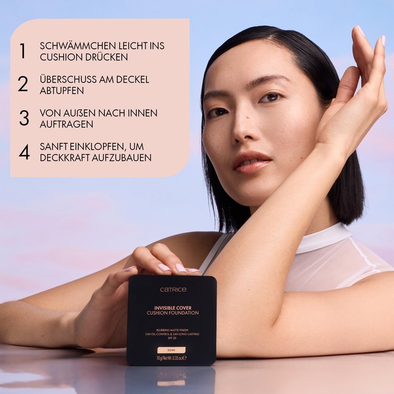 Catrice Invisible Cover Cushion Foundation, longlasting, mattifying, smoothing, natural, matte