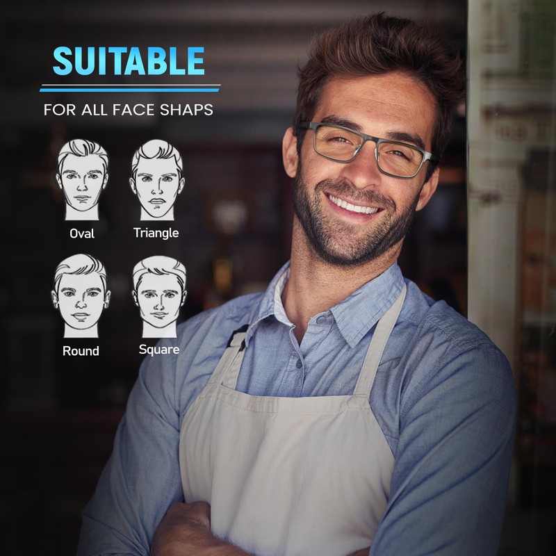 ORANZI 5 pack Business Style Reading Glasses Men - Blue