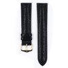 Hirsch Camelgrain Calf Watch Strap - Black Band/Silver Buckle -
