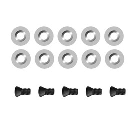 R12 Carbide Inserts - 12mm Tungsten Indexable Cutter Blades for Woodturning, 10pcs + 5 Screws, Universal Fit for Mini/Pro Lathe Tools, Wood Finishers & Hollowers