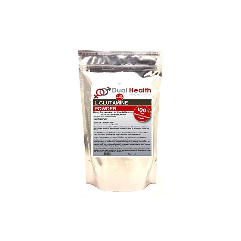 Pure L-Glutamine 5000mg Powder (1 lb) Bulk Supplements