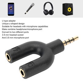 Adaptador Tipo U, 5 Piezas Adaptador Tipo U Auriculares Micrófono Divisor Cable De Audio Distribuidor Conector Giratorio