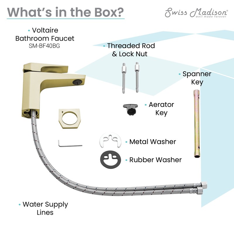 Voltaire Single Hole, Single-Handle, Bathroom Faucet in Brushed Gold