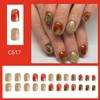 Thanksgiving Press on Square Nails Short Length Glossy Full Cover