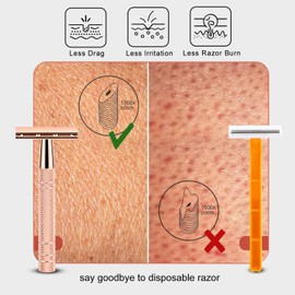 Safety Razor for Women, Single Blade Razors for Women, 1 Blade Razors for Women, Reusable Metal Manual Razor, with 10 Double Edge Safety Razor Blades, Plastic Free Eco-friendly Razor, Rose Gold