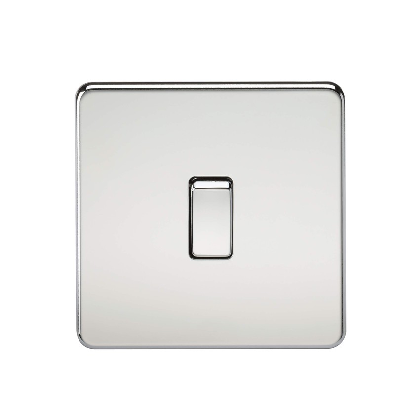 Knightsbridge SF8341PC Screwless 20 A 1-Gang DP Switch, Polished Chrome