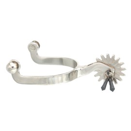 Tough 1 Kelly Silver Star Jingle Bob Spurs, Chrome Plated