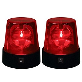 Rotating Flashing Light, 3inch 360 Degree LED Strobe Light, Battery Powered DJ Flashing Stage Lights for Disco Dancing Birthday Bar or Police Use (red 2pcs)