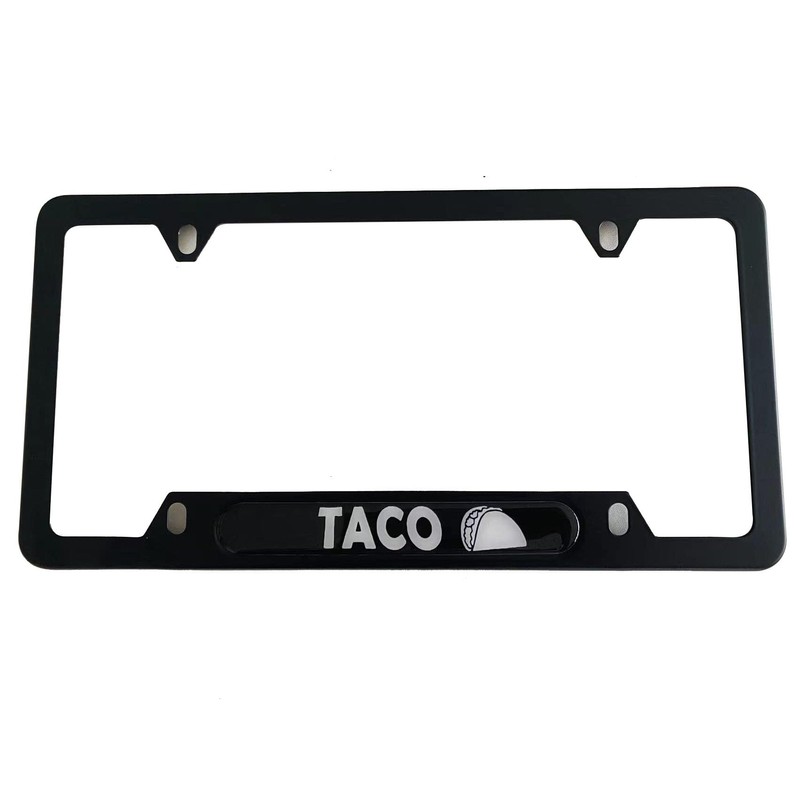 License Plate Frame Cover Holder, Black for Tacos Funny Tacoma,