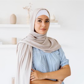 PHOGARY Women's Undercap Hijab, Islamic Muslim Underscarf Hijab Cap with Tie Back Closure Solid Colour Under Scarf Hijab Hat Turban Headwear Chemo Headscarf Sleep Hat, Black, white, grey, dark blue