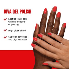 DND Diva Gel Polish Set, First Class Collection, UV/LED Gel Polish and Air Dry Nail Lacquer, Matching Chip-Free Polish Duo, 218 Astral Spark, 0.5 Fl Oz