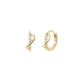Gold&Deer 14K GF Lume Twist One Touch Ring Earrings White Gold / 골드앤디어 14K GF 루메 트위스트 원터치 링 귀걸이 화이트골드
