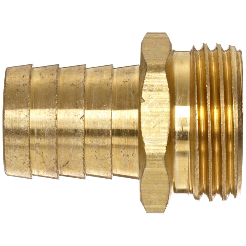 Anderson Metals Brass Garden Hose Fitting, Connector, 1/2" Barb x