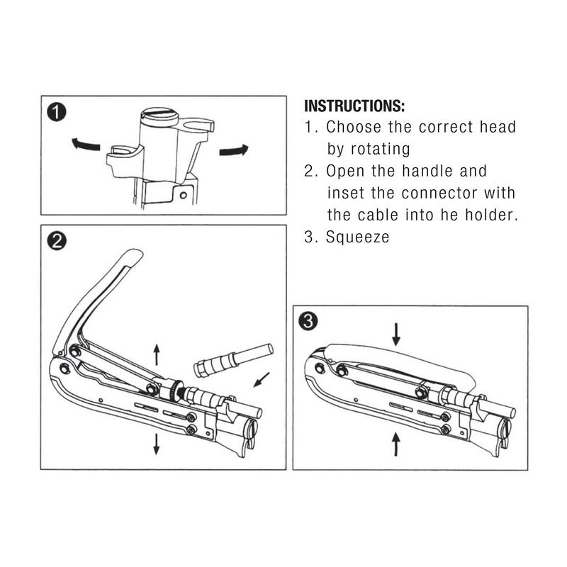 Jonard Tools CTF-200, Compression Tool for Coaxial Cable Long F