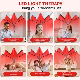 Red Light Therapy for Body Face Infrared Light Therapy for Body with 660nm & 850nm Near Infrared LED Red Light Therapy 5 Heads Light at Home Idea Gift for Women Wife Mom Sister Girlfriend (Black)
