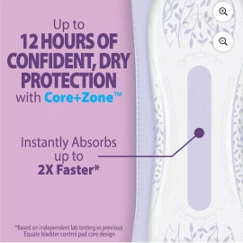 Equate Options Women's Incontinence Pad Ultimate Absorbency Long Length 51 Count