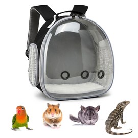 Portable Travel pet Backpack Carrier Small Animal Travel Bag for Hamster, Guinea Pig, Bird, Cat, Rabbit, Pink (Black)