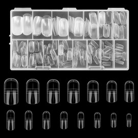 150 Stück Fußnägel Tips, Polygel Tips Nagelformen für Zehen, Künstlich Zehennägel zum Aufkleben Dual Tips Nägel Nagelverlängerung Set für Damen Frauen Nagelkunst DIY 15 Größen (Transparent)