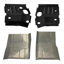 DetroitAutoBodyPanels 80 96 Ford 4Pc Cab Floor Pan & Cab Mount Floor Support Kit Ford Truck & Bronco