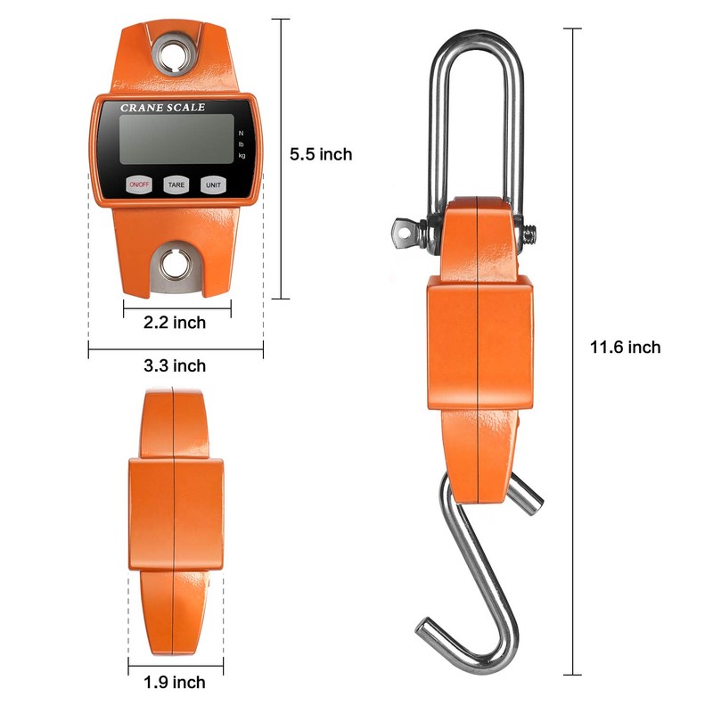 RoMech 660lb Digital Hanging Scale with Cast Aluminum Case, Handheld