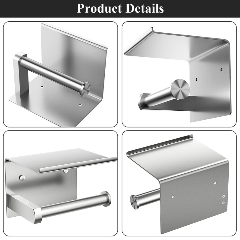 Tindbea Toilet Paper Holder with Phone Shelf + Towel Robe