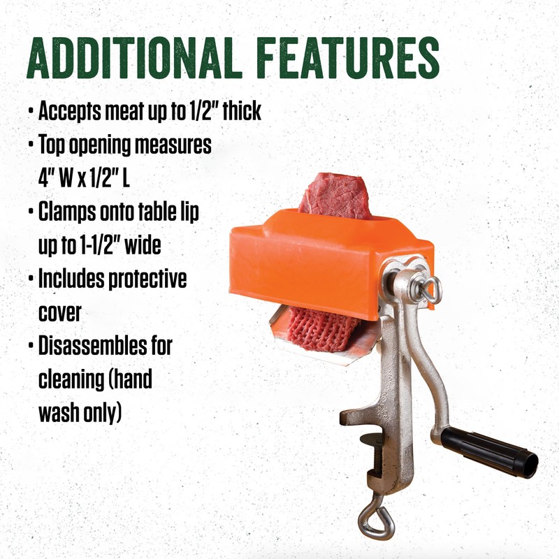 LEM Products Clamp-On Tenderizer, Cast Iron and Plastic, Orange
