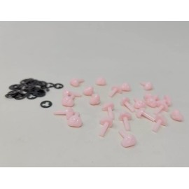Zim's Bulk VTG Zim's Pink 7mm Tiny Mini Plastic Cat Animal Safety Nose Craft Doll Toy