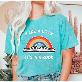 Funny Saying Reading Rainbow Book Tshirts for Women Cute Teacher's Day Gift Shirt Love Heart Letter Graphic Shirts (Mint Green-XXL)