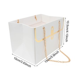 yueton 2PCS Flower Packaging Bag Gifting Handle Bags Chain Flower Paper Gift Box Bouquet Storage Bucket for Valentine's Day Thanksgiving Birthday Gift Mother's Day Gift Packaging Bag