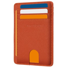 Slim Minimalist Front Pocket RFID Blocking Leather Wallets for Men and Women Gift Box