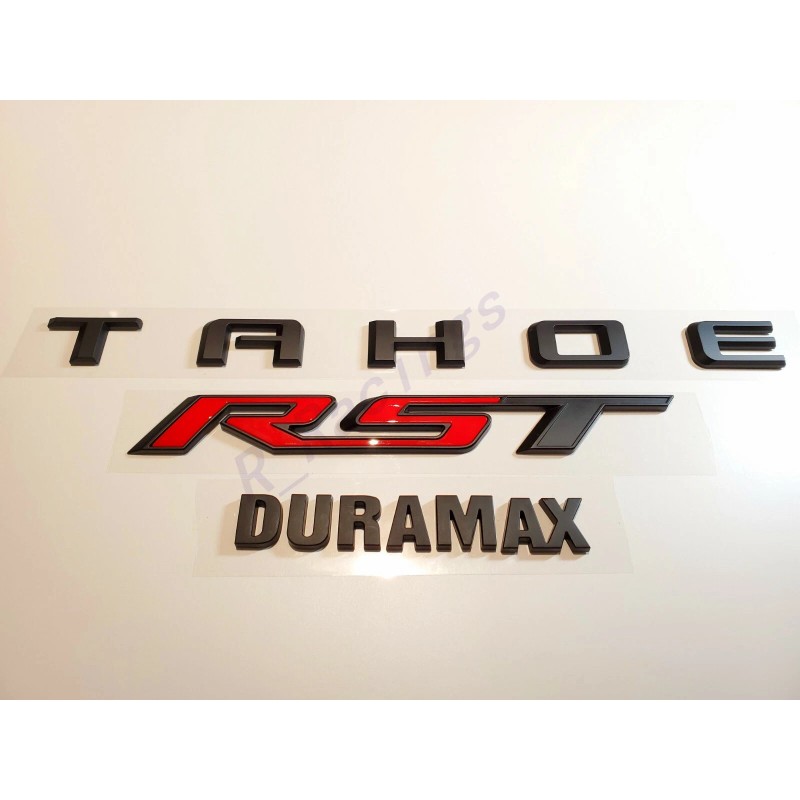 GM Auto 3PCS KIT Matte Black Rear Tahoe Duramax Red