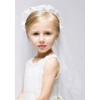 Girls Fashion Floral Headpiece Veil Flower Crown,White_without comb