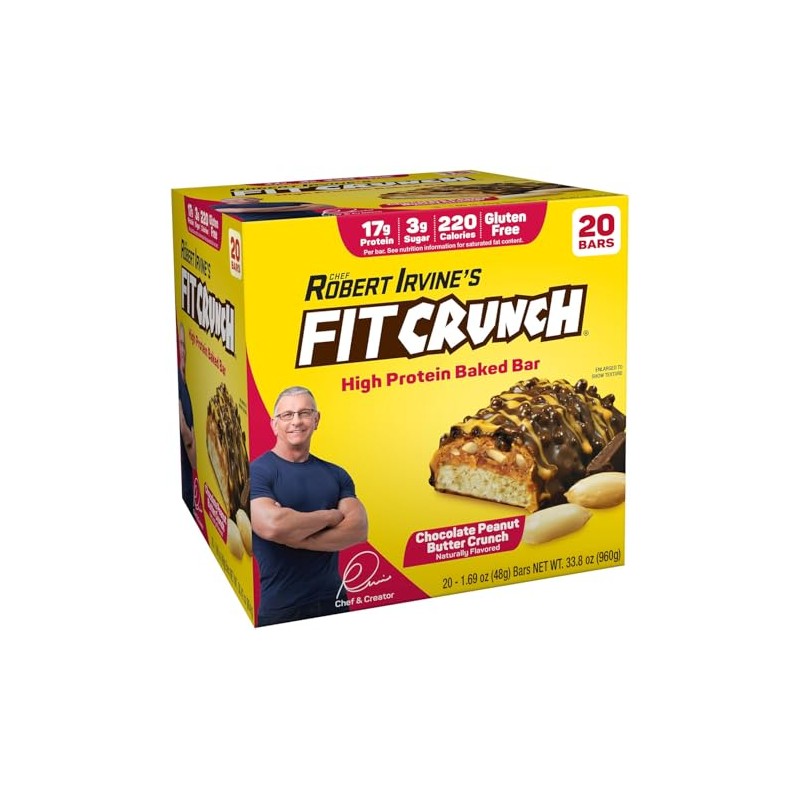 FITCRUNCH Protein Bars, Snack Size Value Pack, Gluten Free, Made