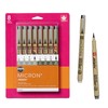 SAKURA Pigma Micron Fineliner Pens, Multi-tip Set, Archival Gray Ink,