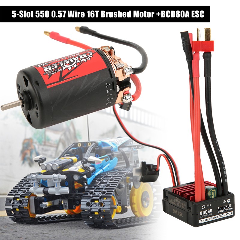 SURPASS 5-Slot 550 0.57 Wire 16T Brushed Motor +BCD80A ESC