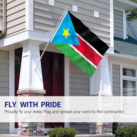 Anley Fly Breeze 3x5 Foot South Sudan Flag - Vivid Color and Fade proof - Canvas Header and Double Stitched - Republic of South Sudan Flags Polyester with Brass Grommets 3 X 5 Ft